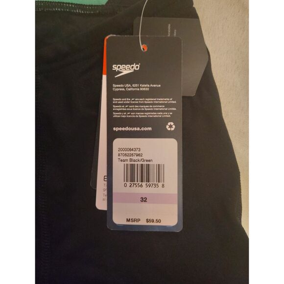 NWT Speedo Men's Edge Splice Jammer Green Waist 32 87052257962 Competitive Swim - Picture 3 of 9